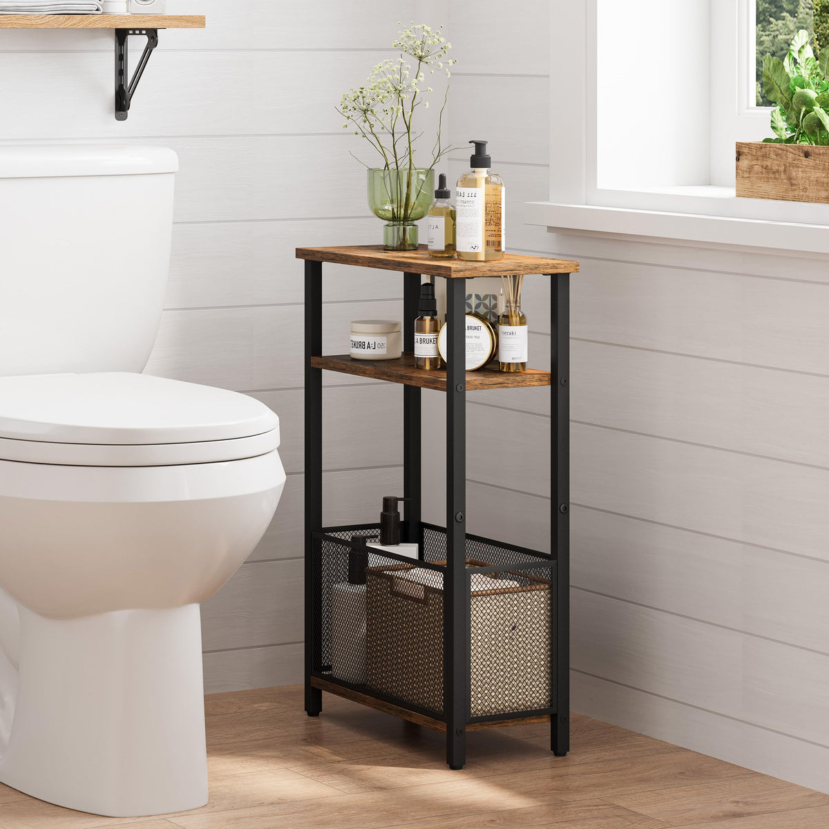 MMEOLUOOK narrow side table features easy-assembly design