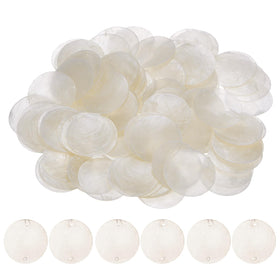 M METERXITY round shells, 2-inch white discs, ideal for wind chimes and DIY decorations.