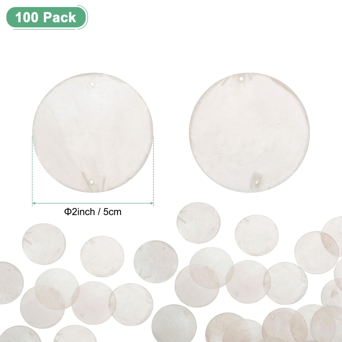 M METERXITY sea shell discs, 2in wide, perfect for crafts and decorative accents.