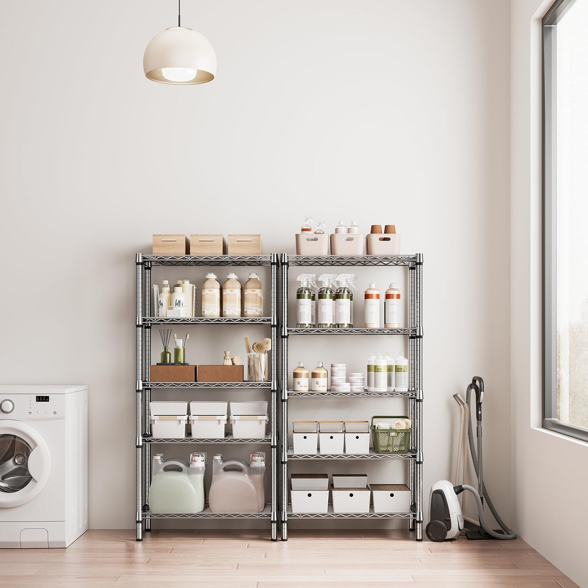M MZG 5-tier shelf durable carbon steel construction for heavy-duty storage