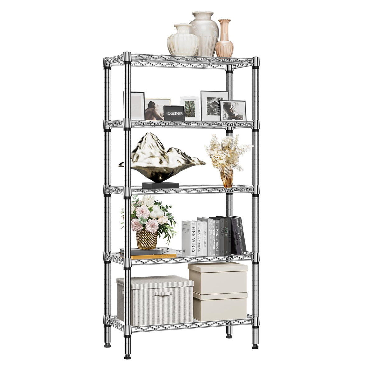 M MZG 5-tier shelf humidity-resistant coating for bathrooms