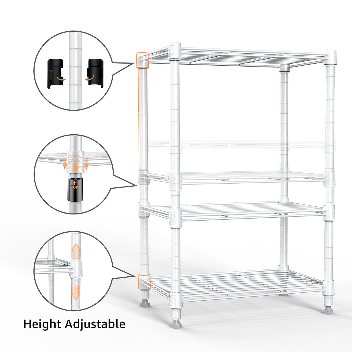 M MZG total 450 lbs capacity supports multiple storage zones.
