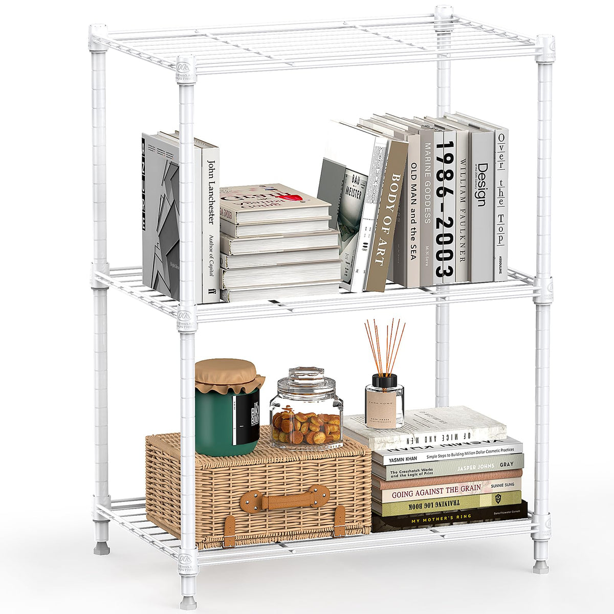 The M MZG 450lbs shelving unit shows quick setup and sturdy frame for any space.