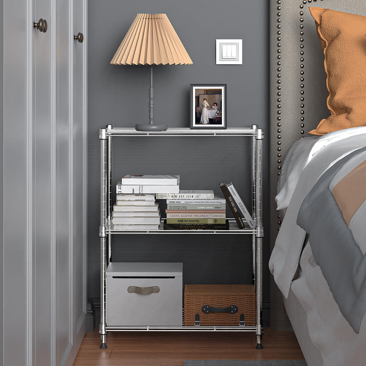 M MZG 450-lb shelving pipes close-up emphasizes durable carbon steel construction.