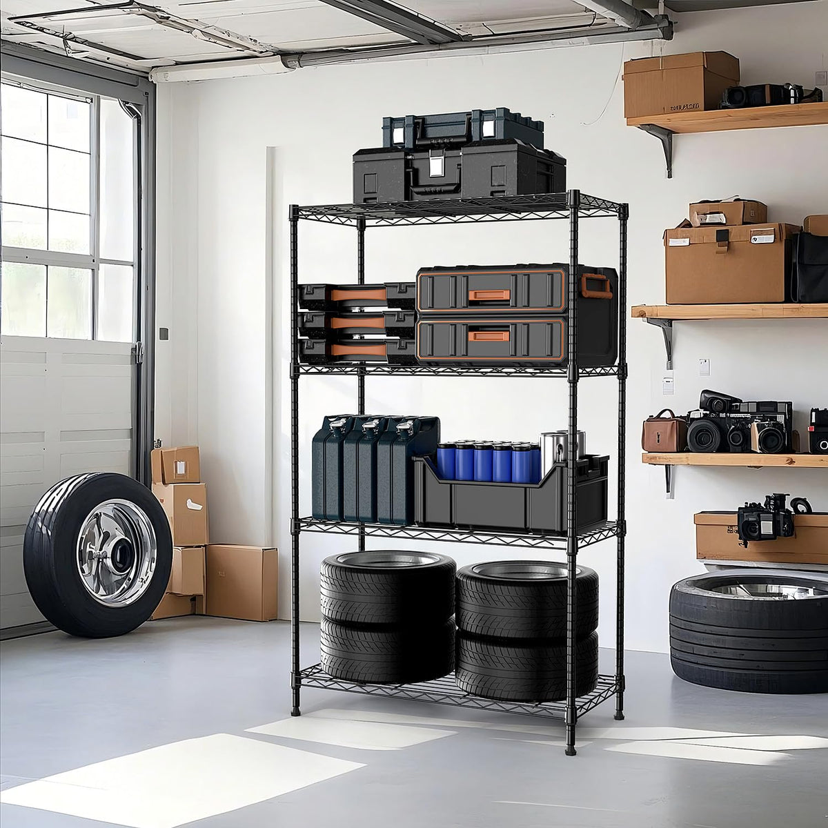 MMZG carbon steel construction emphasizes durable, long-lasting shelving for heavy-duty use