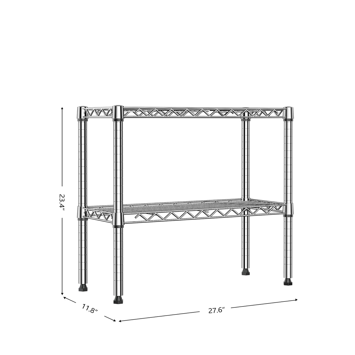 M MZG chrome finish shelf resists rust and cleans with ease.