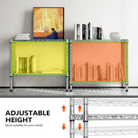 M MZG chrome wire shelf offers easy setup for quick organization.