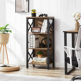 MNEETRUNG narrow bookshelf front view highlights slim footprint for apartments.