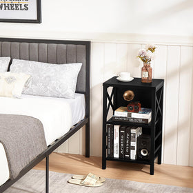MNEETRUNG small bookshelf 3-tier assembly image demonstrates easy setup