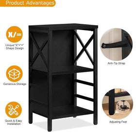 MNEETRUNG small bookshelf adjustable feet help balance on uneven floors