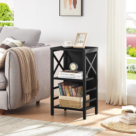 MNEETRUNG small bookshelf backboard detail shows protective panel preventing items falling