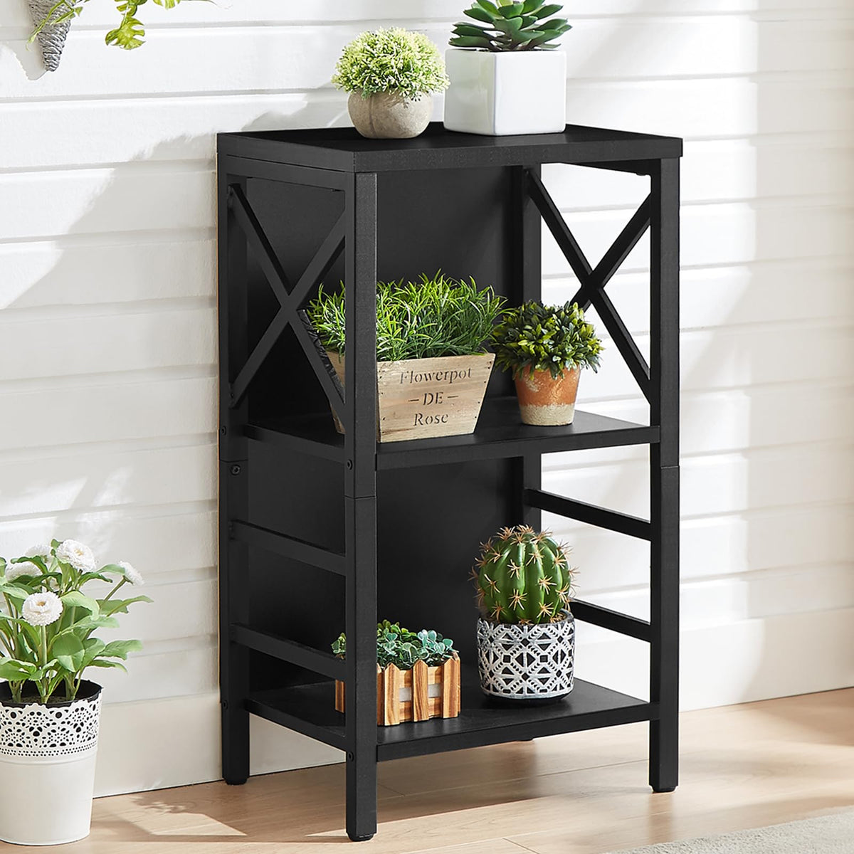 MNEETRUNG small bookshelf side view emphasizes slim profile ideal for tight corners