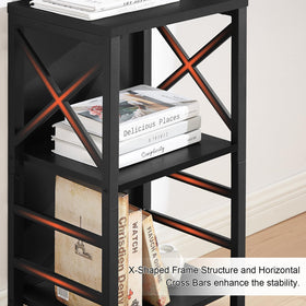 MNEETRUNG small bookshelf X-frame detail reinforces stability