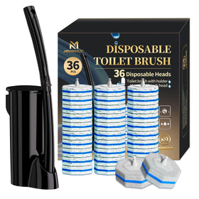 MNWHUC disposable toilet bowl brush with 16-inch wand for hygienic reach.