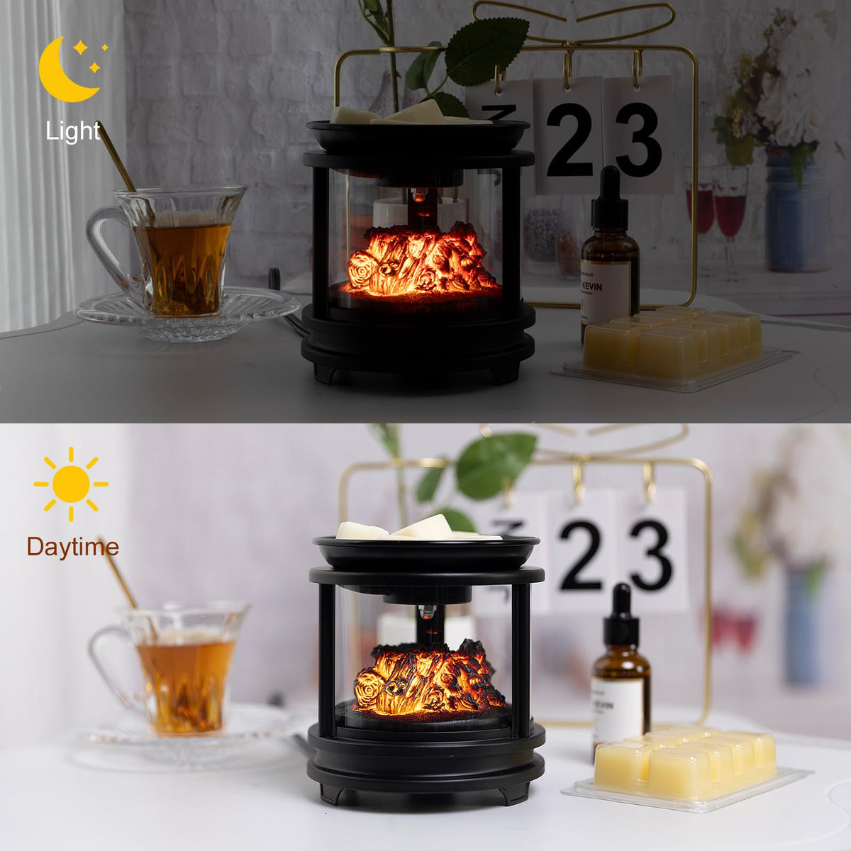 MOAFINA 3-in-1 fragrance warmer with wax cubes, oils, and cups