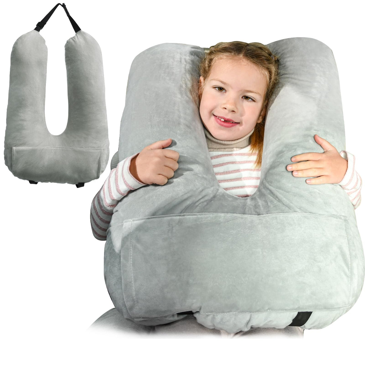 MOAOO travel pillow with memory foam and soft fur offering cozy comfort on the go.