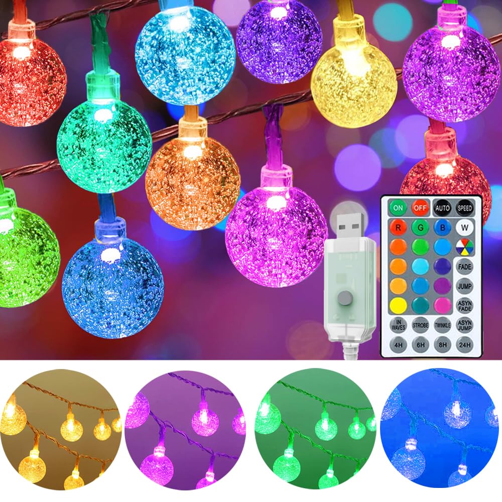 Mocalido color-changing globe string light in 50ft for versatile mood lighting