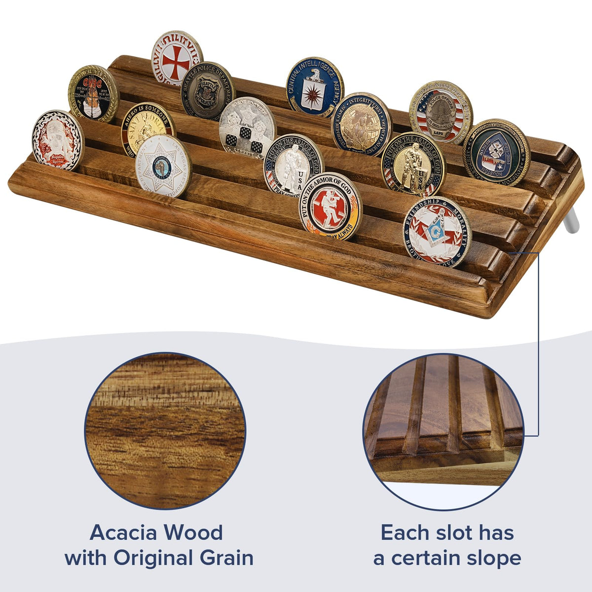 MOCAS display stand with non-slip base for stable placement on any surface.