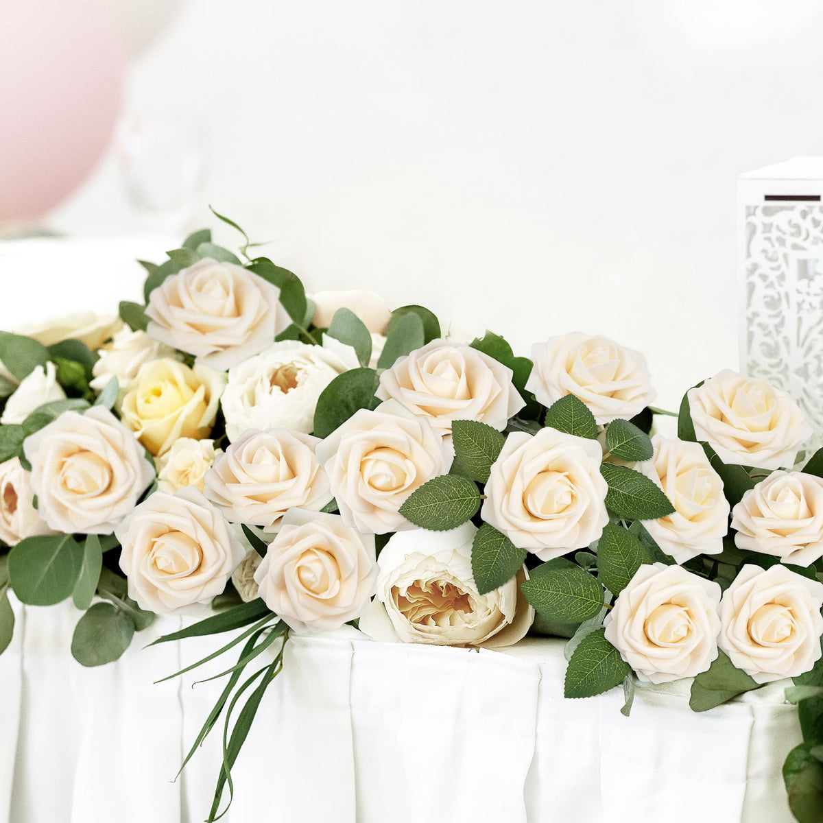 Mocoosy beige foam rose detail for crafts and centerpieces
