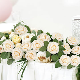 Mocoosy beige foam rose detail for crafts and centerpieces