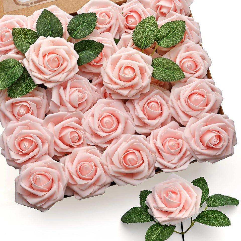 Mocoosy blush rose soft-petals closeup reveals velvety realism for upscale decor.