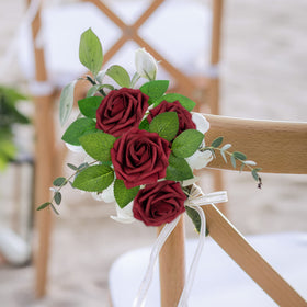 Mocoosy burgundy roses centerpieces with durable, reusable appeal.