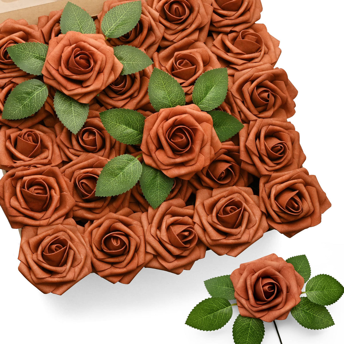 Mocoosy burnt orange roses bulk for vivid wedding centerpieces and DIY decor