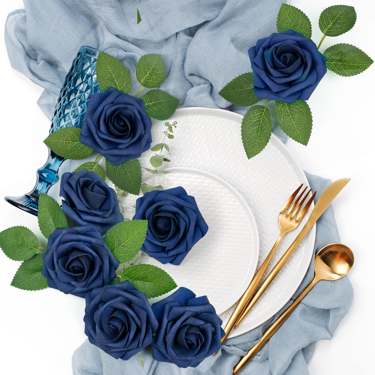 Mocoosy navy blue roses ideal for DIY wedding bouquets and table decor
