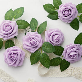 Mocoosy lavender rose artificial flowers centerpiece in a stylish table setting