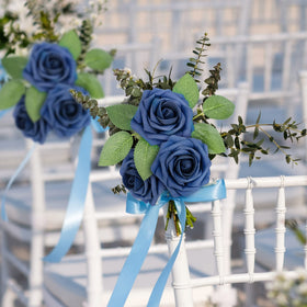 Mocoosy navy blue roses for kissing balls and bridal party decor