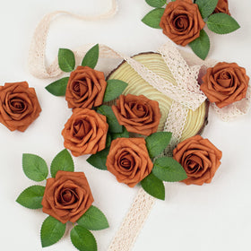 Mocoosy real-touch foam rose close-up shows lifelike texture and color