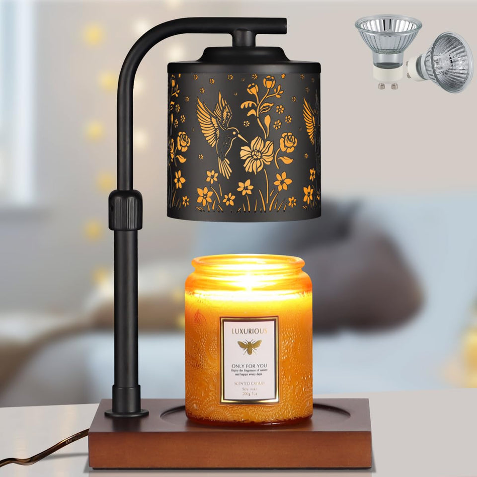 Mocosa candle warmer lamp with adjustable base height for jar and pillar candles