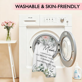 Mocsicka Mom Blanket care-ready fabric stays soft after washing.