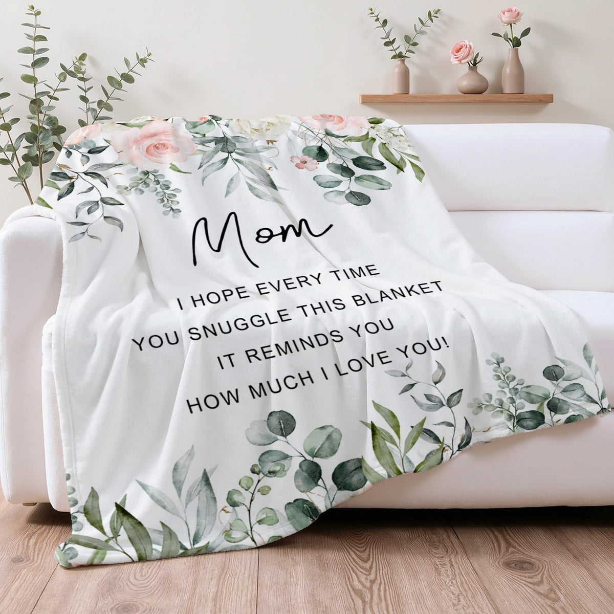 Mocsicka Mom Blanket beside nursery items for gentle, hypoallergenic comfort.