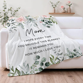 Mocsicka Mom Blanket beside nursery items for gentle, hypoallergenic comfort.