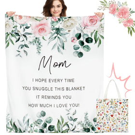 Mocsicka Mom Blanket ultra-soft fleece close-up showcases plush year-round warmth.