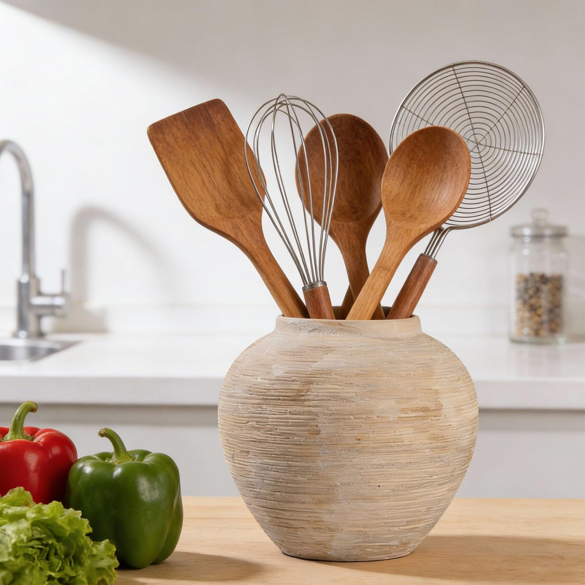MoCuishle rustic vase on table or shelf, easy to style.
