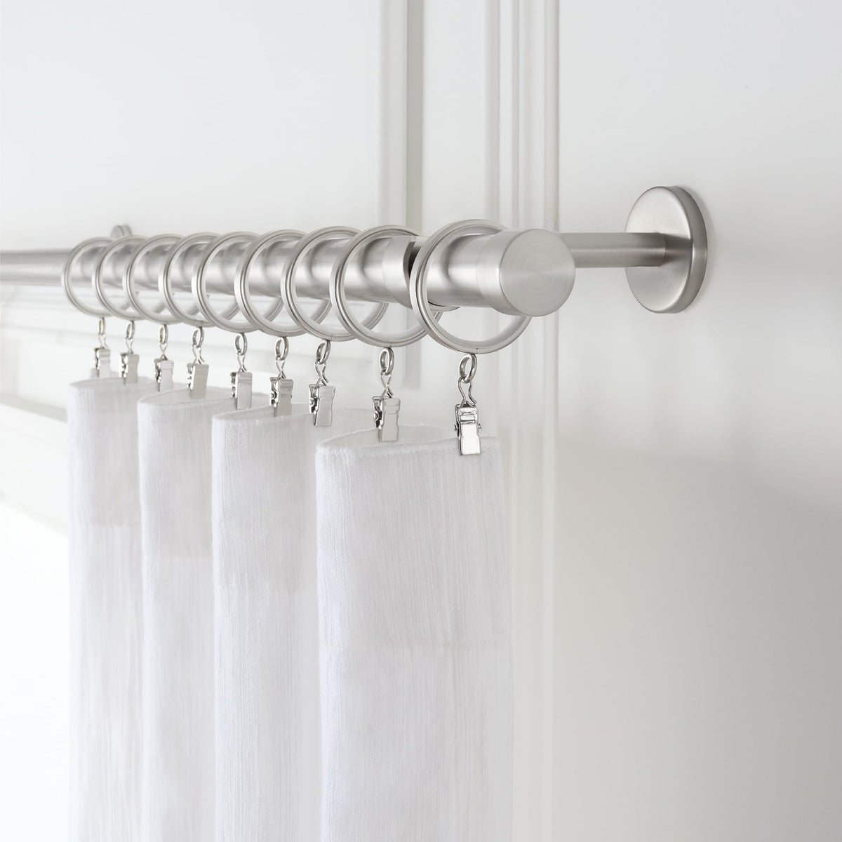 MODE Cambria 2-inch diameter rings with nylon inserts for smooth gliding.