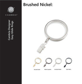 Clip rings with eyelets from MODE Cambria simplify installation.