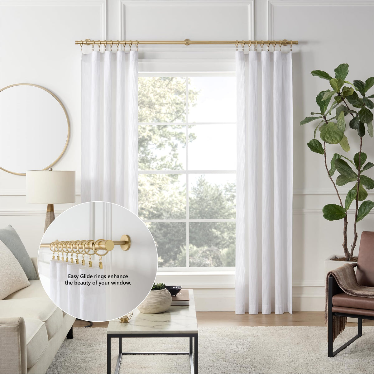 MODE Cambria clip rings with eyelets for simple installation and versatile hanging.