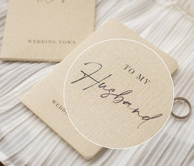 Modern Album Designs Slim Vow Books 48-page lined paper enables neat vow drafting.