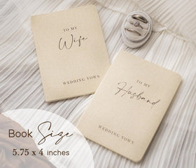 Modern Album Designs Slim Vow Books compact pocket size convenient for ceremony prep.