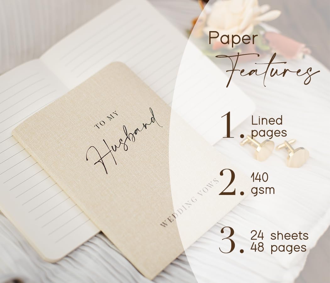 Modern Album Designs Slim Vow Books linen texture pages highlight premium writing surface.