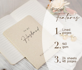 Modern Album Designs Slim Vow Books linen texture pages highlight premium writing surface.