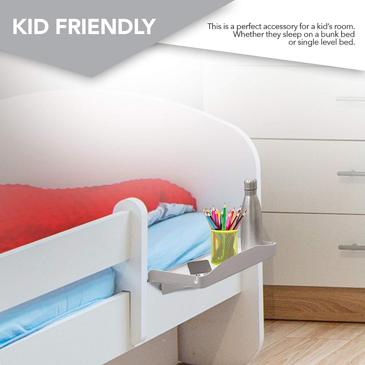 Modern Innovations premium plastic bedside shelf offers durable, lightweight storage.