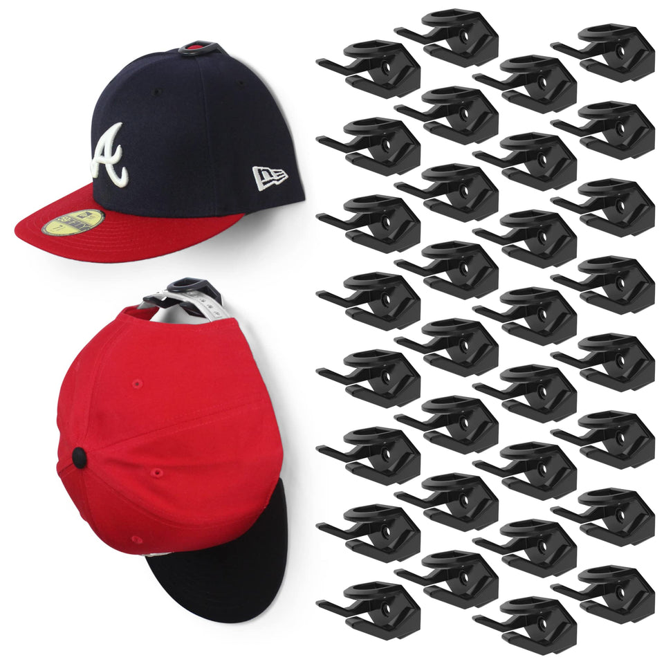 Modern JP adhesive hat hooks on wall displaying hats facing forward for a neat, accessible look.