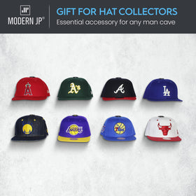Modern JP secure-hold hat hooks keep hats accessible and organized.