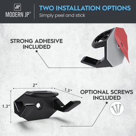 Minimalist Modern JP hat display keeps baseball caps visible with a discreet wall hook.