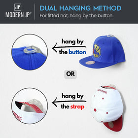 Modern JP room decor display using wall hat hooks adds stylish organization.