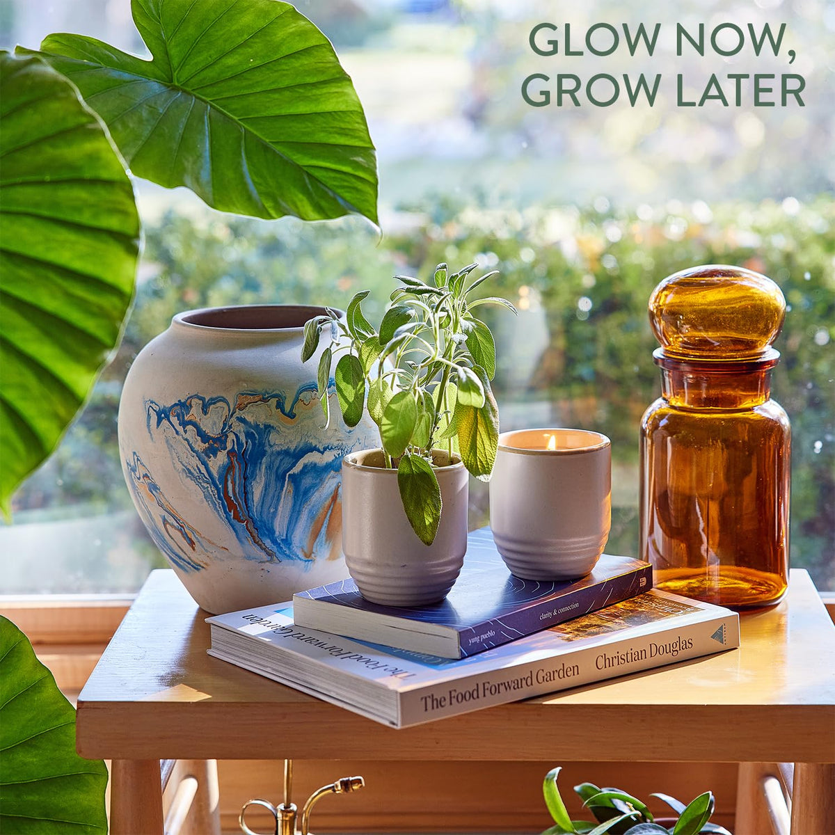 Modern Sprout candle-planter in a living room setting